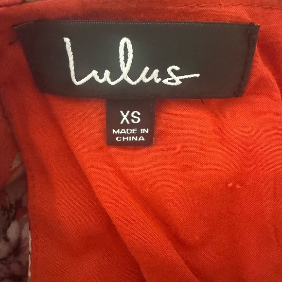 Lulus Bloom On Rust Floral Print Long Maxi Dress w/Side Slit, Red, Size XS - Picture 11 of 16